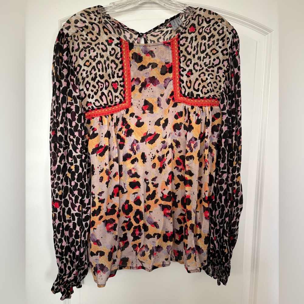 Anthropologie Leopard Blouse